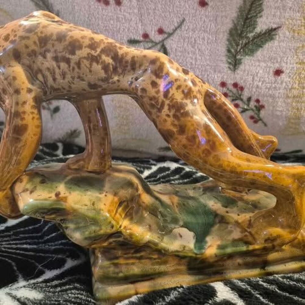 1950s Royal Haeger Mid-Century Ceramic Leopards Jaguar Cats Bookends- a Pair - Picture 7 of 10